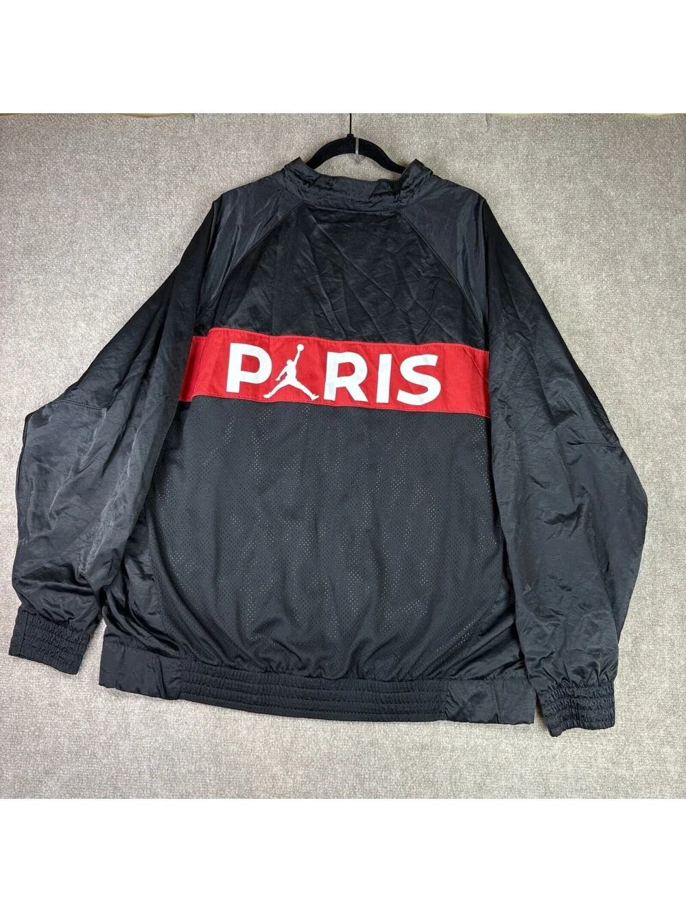 Nike Air Jordan PSG Paris Saint Germain Windbreaker Jacket Black Red Blue XXL 2X